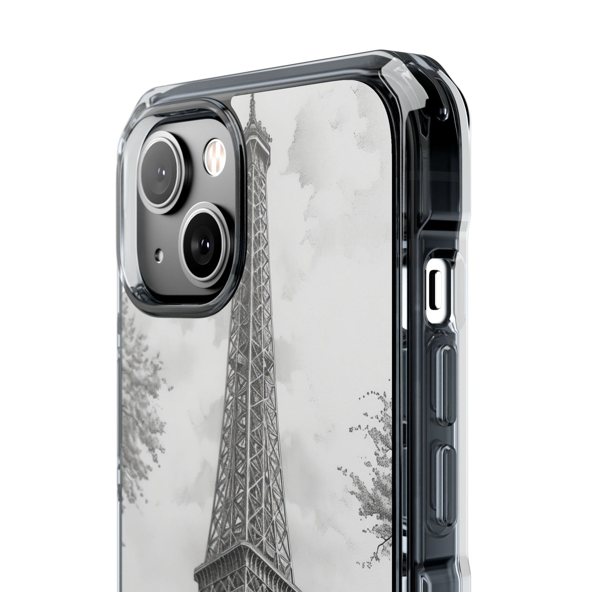 Parisian Monochrome Majesty - Phone Case for iPhone (Clear Impact - Magnetic)