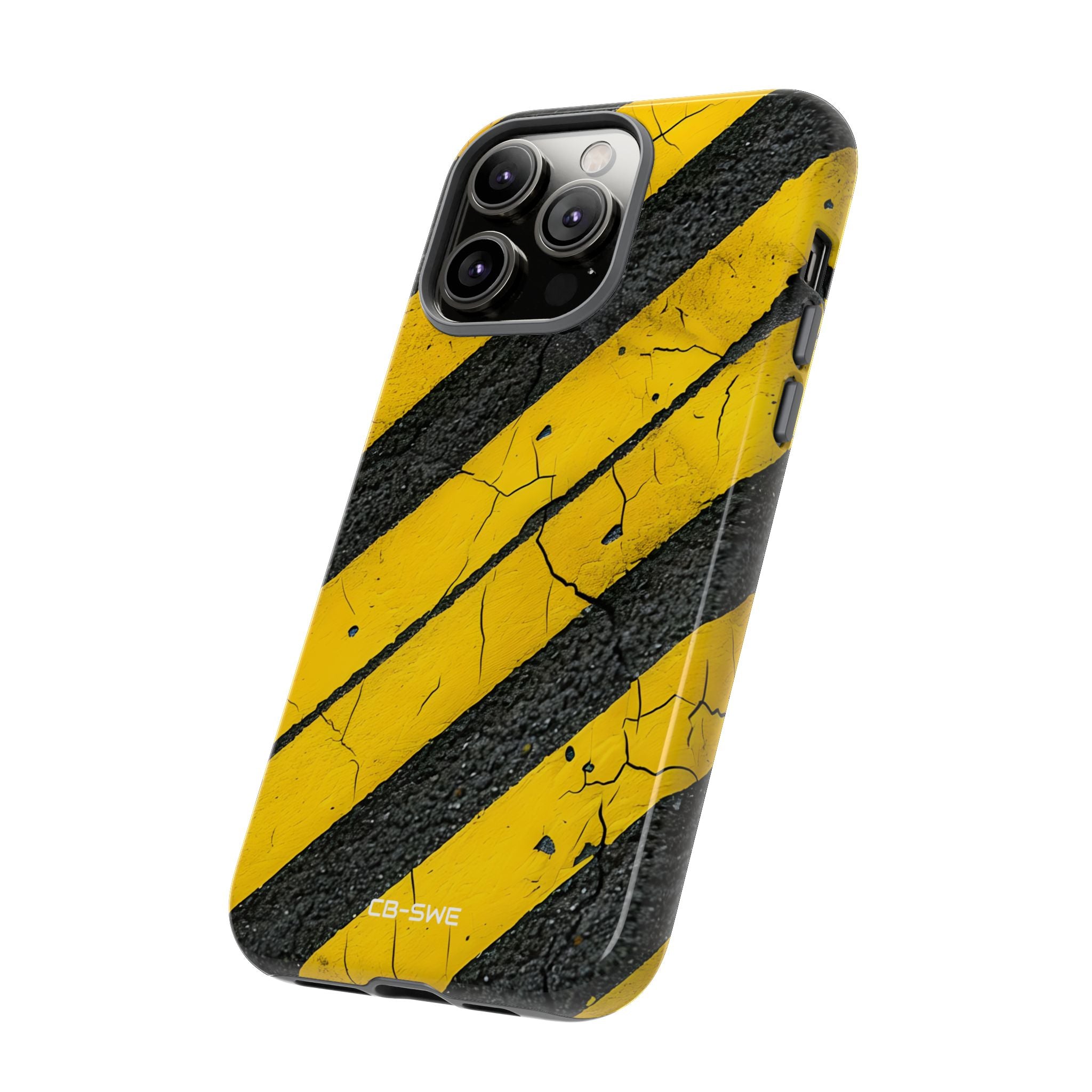 Cracked Hazard Lines - iPhone Case