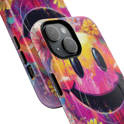 Smiley Bloom iPhone 15 Case - Tough+