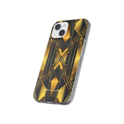 Golden Geometric Elegance iPhone 14 - Flexi Phone Case