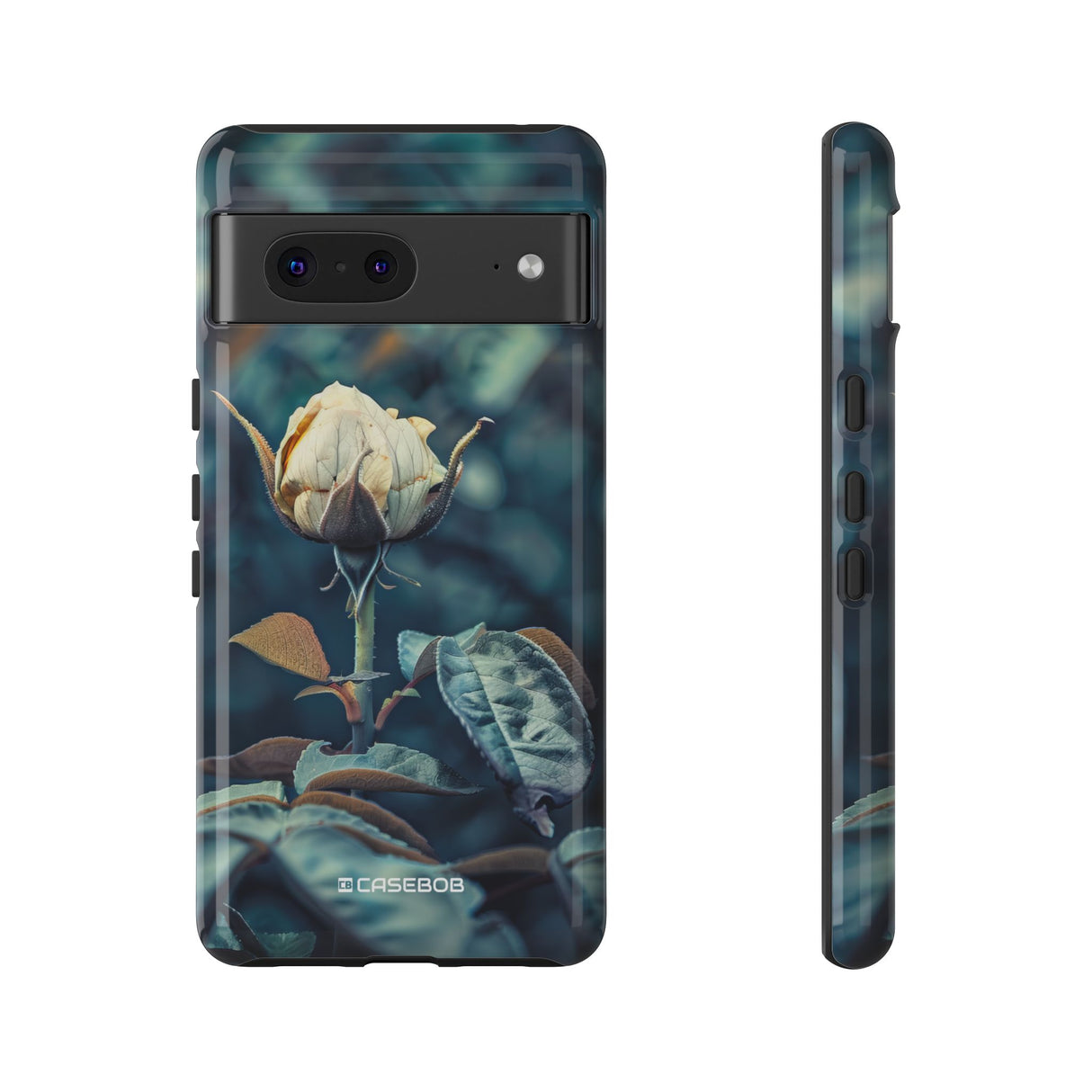 Teal Rosebud Serenade | Protective Phone Case for Google Pixel