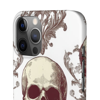 Gothic Skulls and Ornate Foliage iPhone 12 - Slim Phone Case