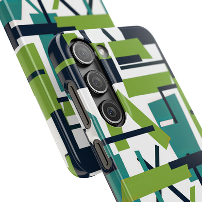 Green Geometry Glide Samsung S23 - Slim Phone Case