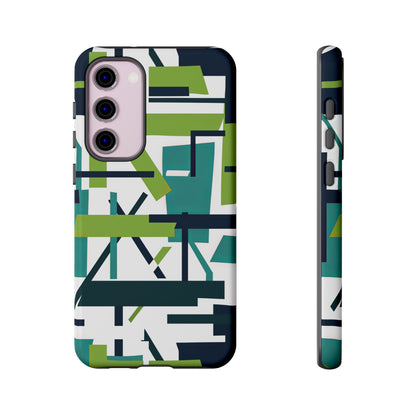 Green Geometry Glide Samsung S23 - Tough Phone Case