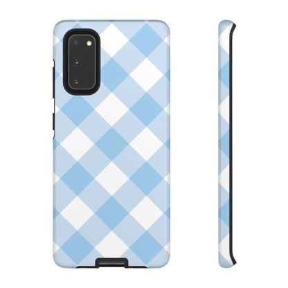 Soft Blue Gingham Elegance - Samsung Case