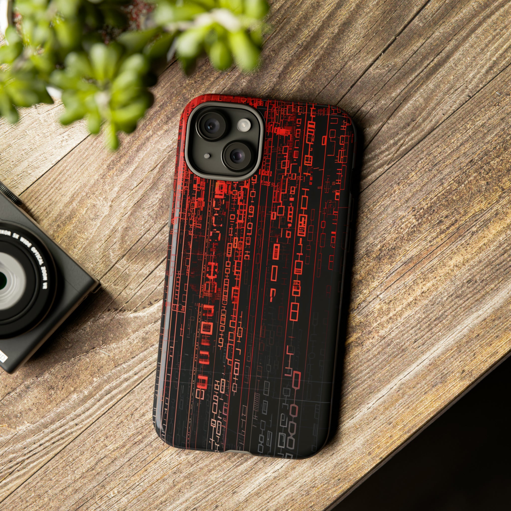 Digital Shield: Red Gradient - Protective Phone Case