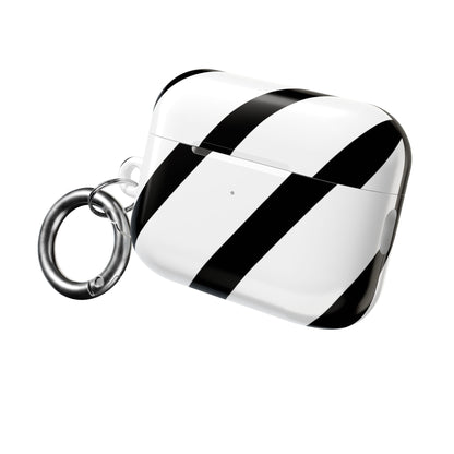 Diagonal Stripes BlackWhite - AirPods Case