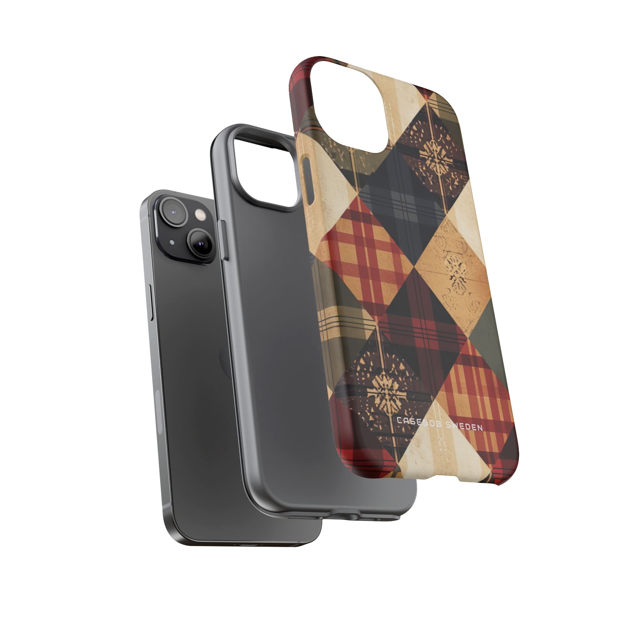 Rustic Geometric Patchwork Harmony iPhone 14 - Tough Phone Case