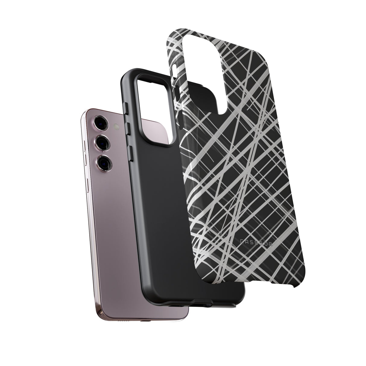 White Line Elegance - Protective Phone Case