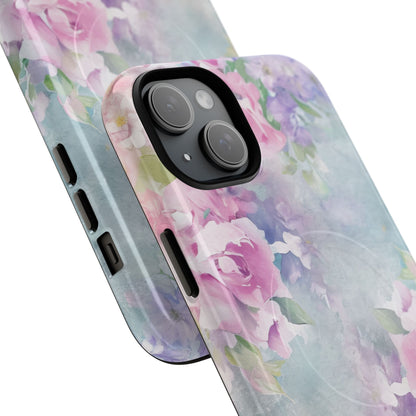 Dreamy Floral Watercolor - Tough + MagSafe® iPhone 15 Phone Case