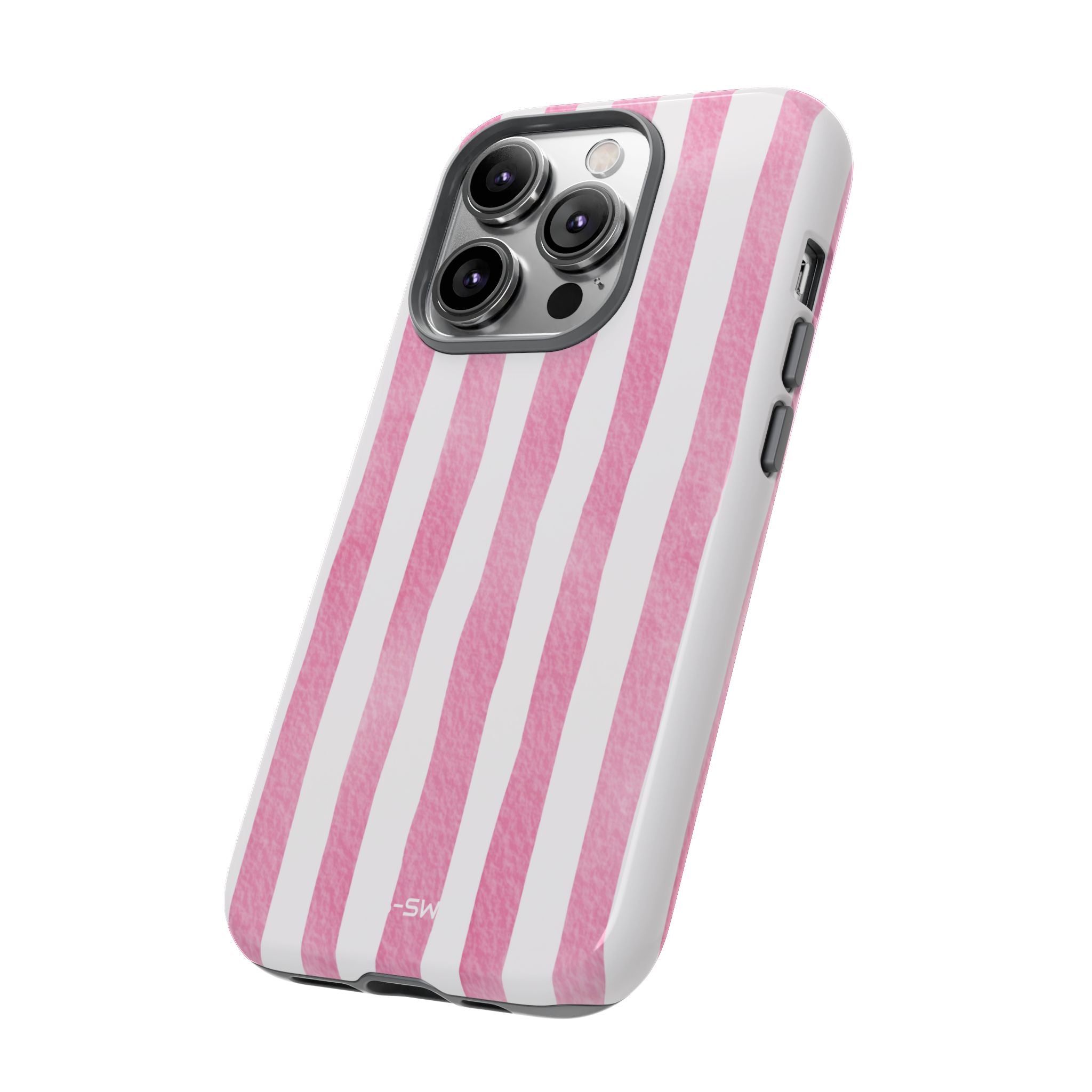 Pink Watercolor Stripes - iPhone Case