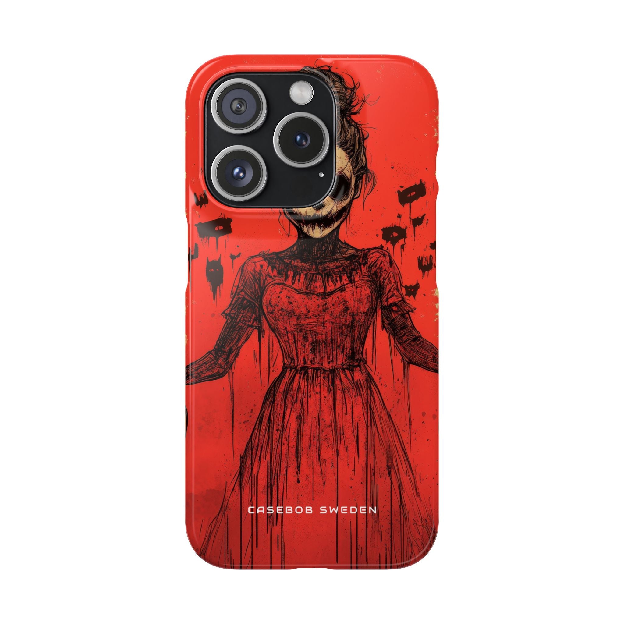 Haunting Scarlet Descent iPhone 15 - Slim Phone Case