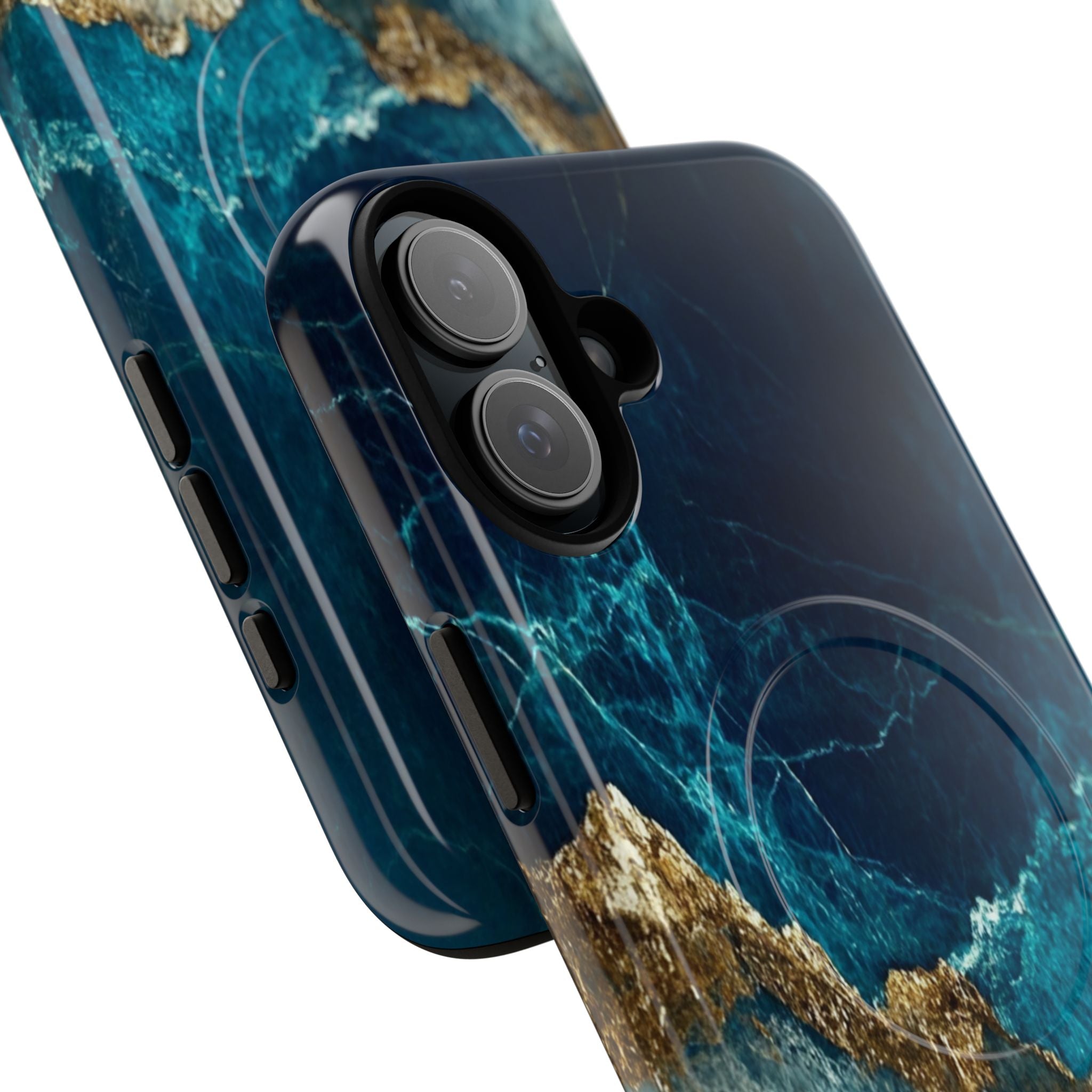 Jagged Gold Split iPhone 16 Plus Case - Tough+