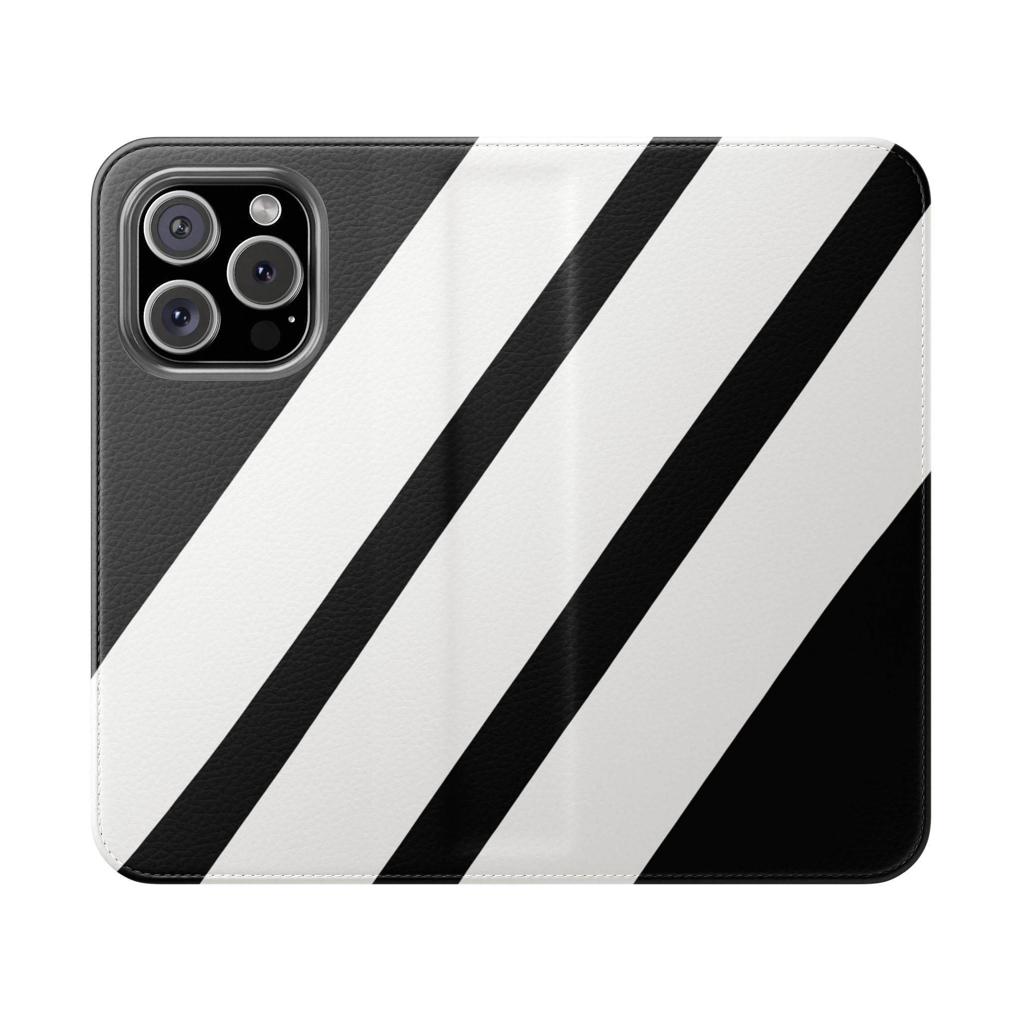 Diagonaaliraitoja Mustavalkoinen - iPhone 16 Pro Case - Lompakko