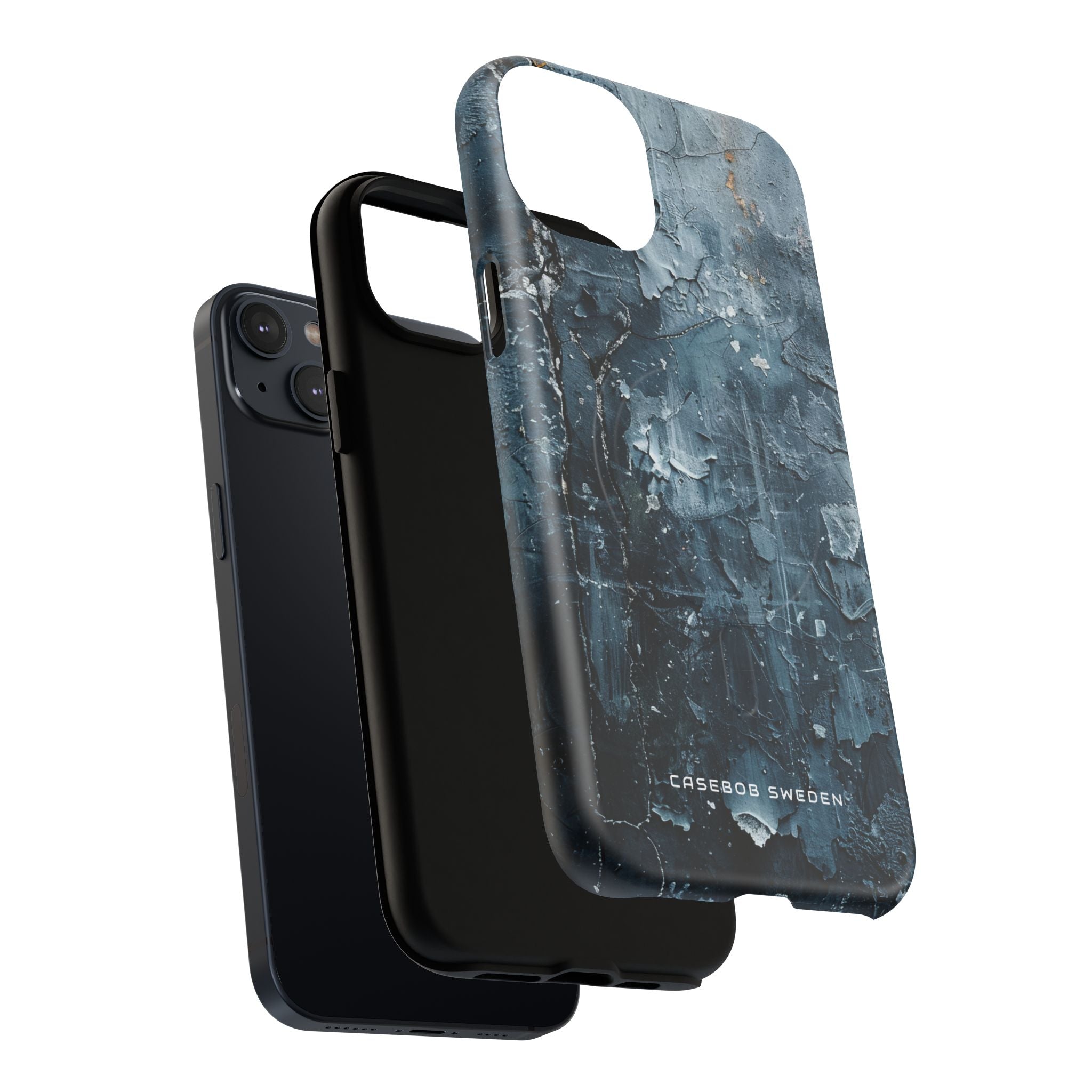 Weathered Blue Tapestry with Cracked Layers iPhone 14 | Tough+ Phone Case