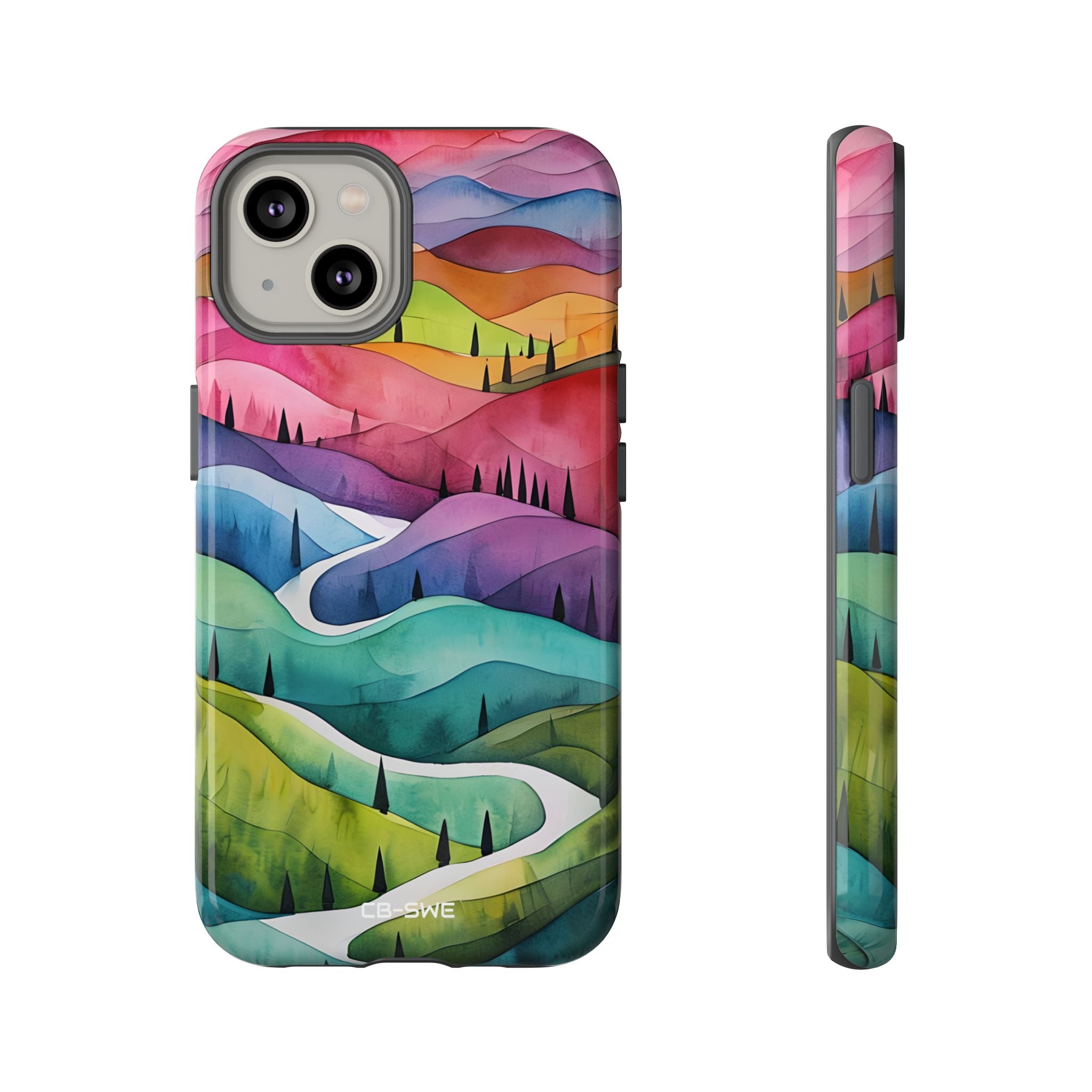 Whimsical Colorful Valleys - iPhone Case