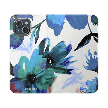 Blue Bloom - iPhone 15 Case - Wallet
