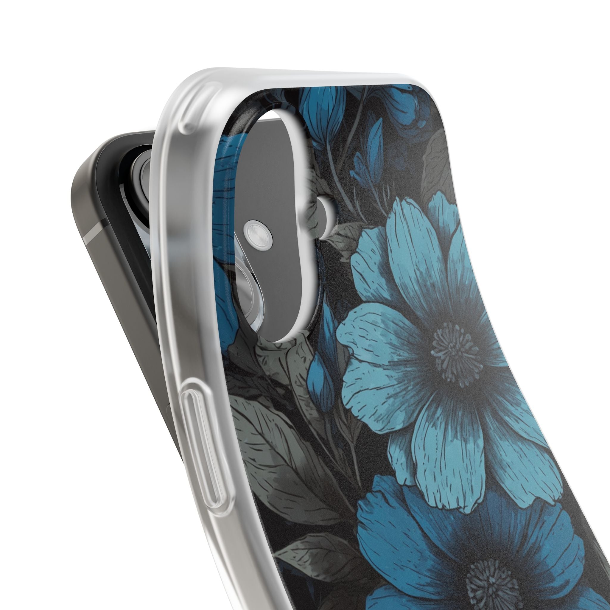 Blue Petal Radiance iPhone 16 Case - Soft