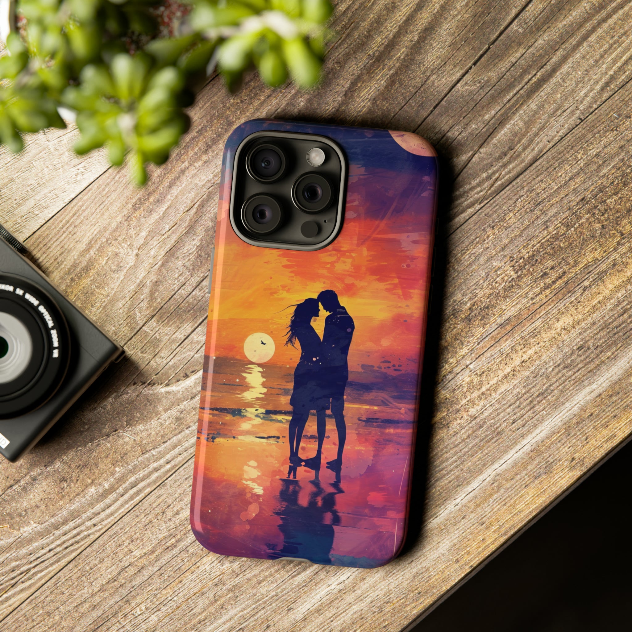 Seaside Sunset Embrace - Protective Phone Case