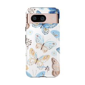 Flying Butterflies, Blue and Yellow iPhone case (Protective) - Protective Phone Case