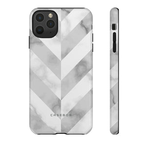 White Herringbone - Protective Phone Case