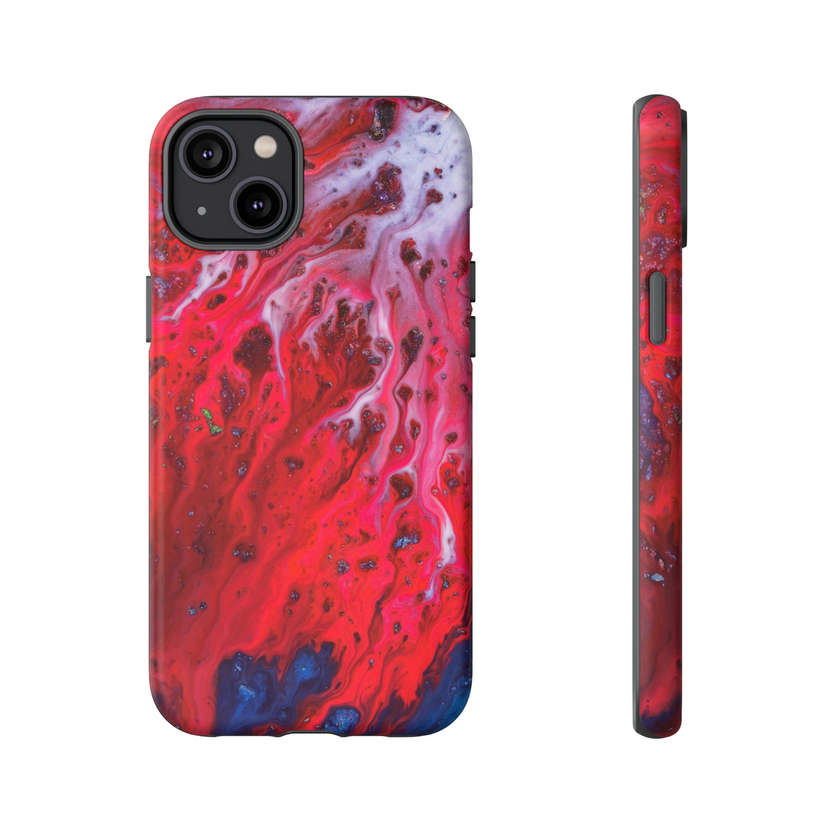 Bright Red Ink Art iPhone Case (Protective) iPhone 14 Plus Matte Phone Case