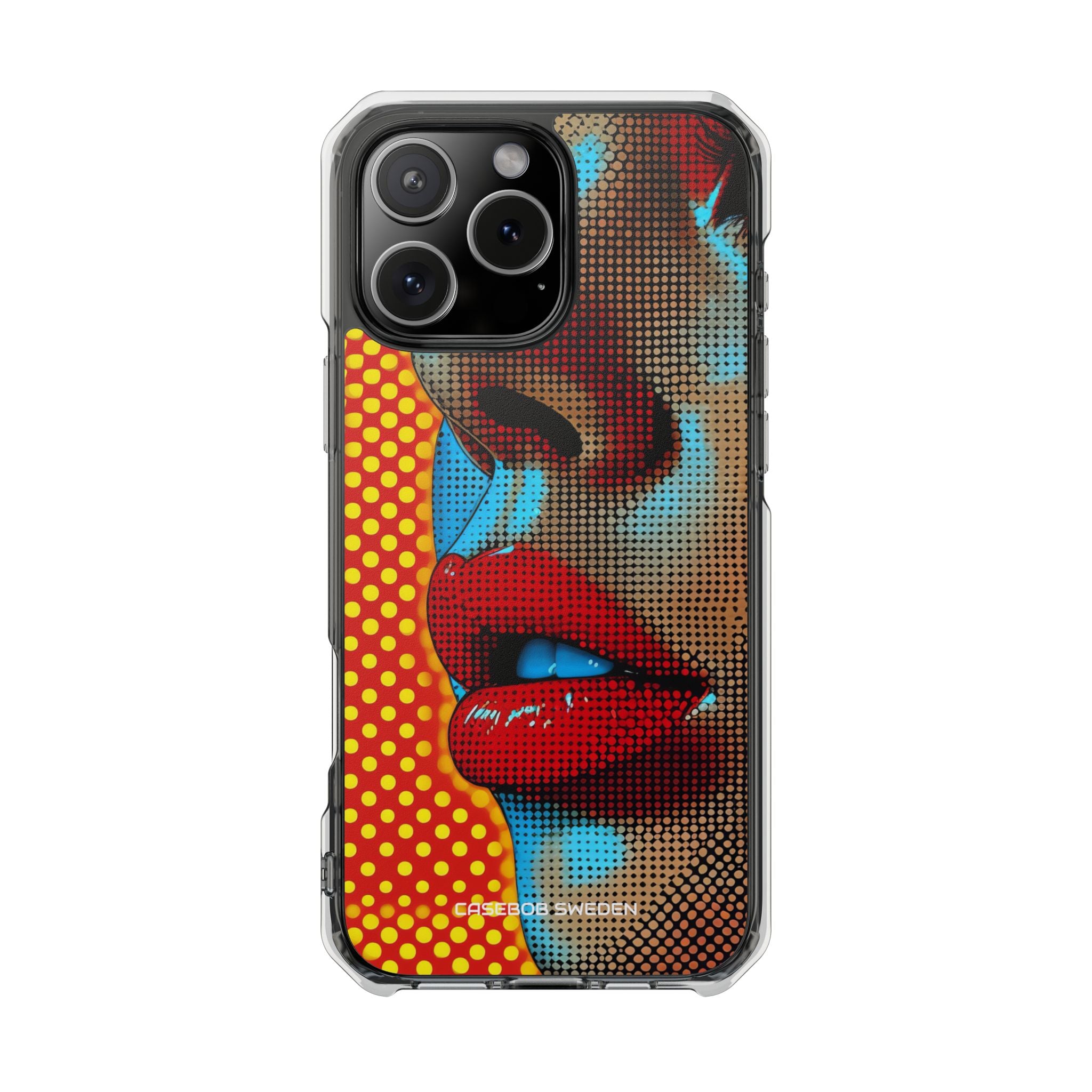 Yellow Red Pop Art Portrait - Clear Impact iPhone 16 Phone Case