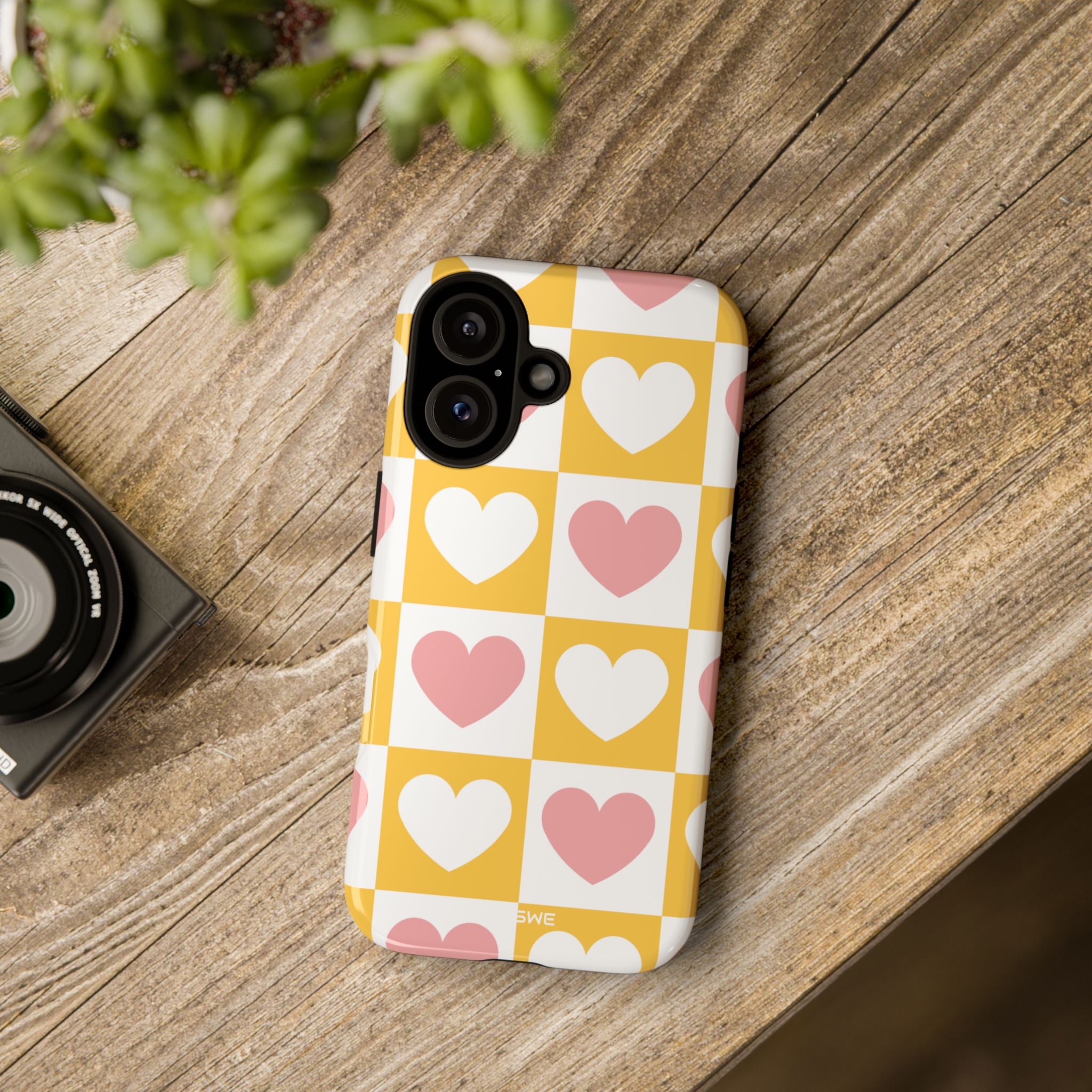 Heart Grid Harmony - iPhone Case