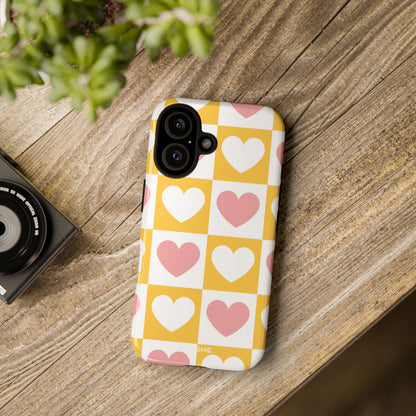 Heart Grid Harmony - iPhone Case