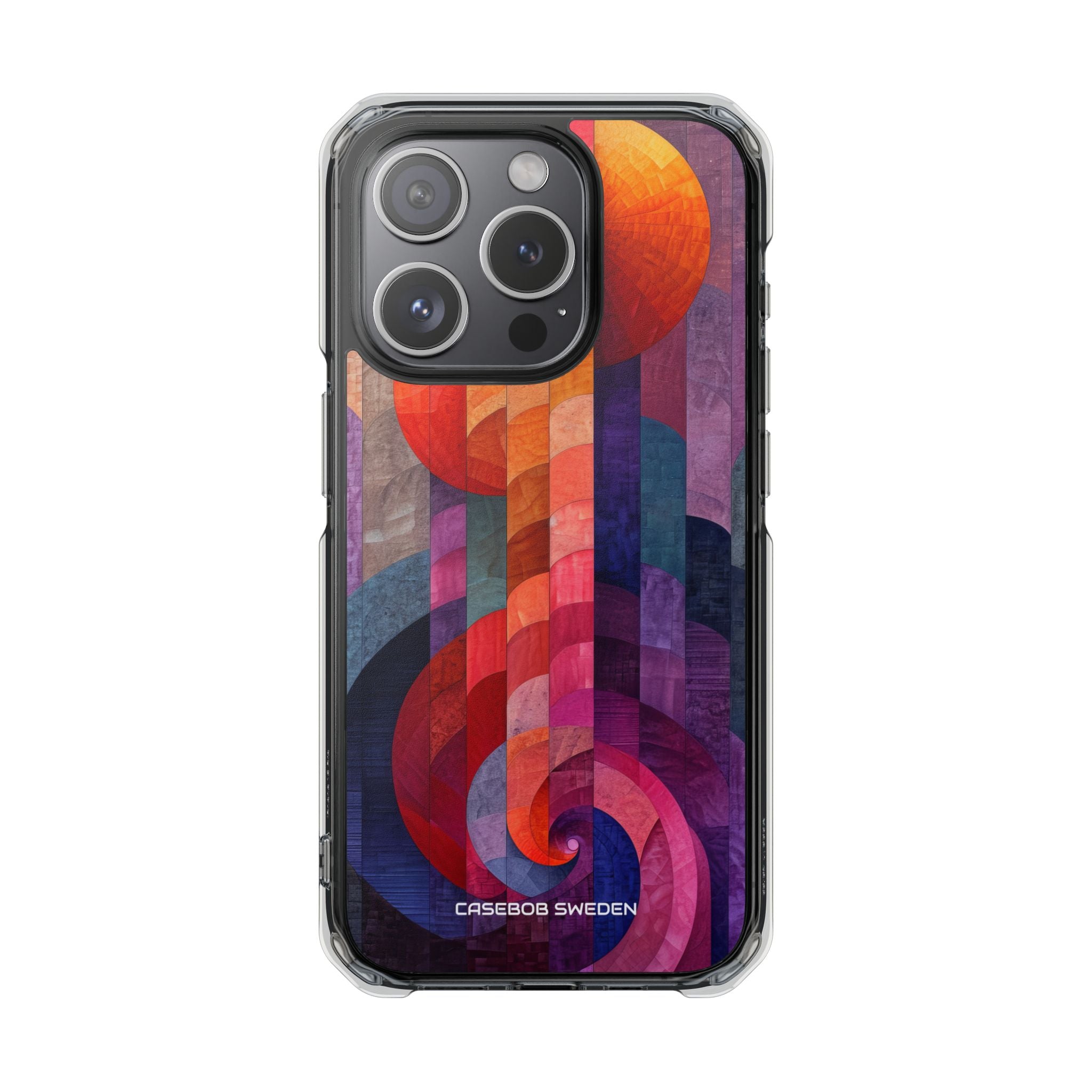 Purple Orange Abstract - Clear Impact iPhone 15 Phone Case