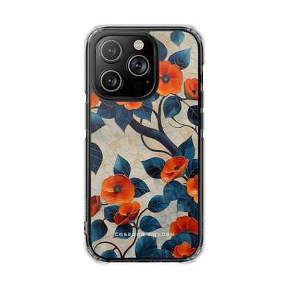 Orange Blossoms Mosaic Harmony iPhone 14 - Clear Impact Phone Case