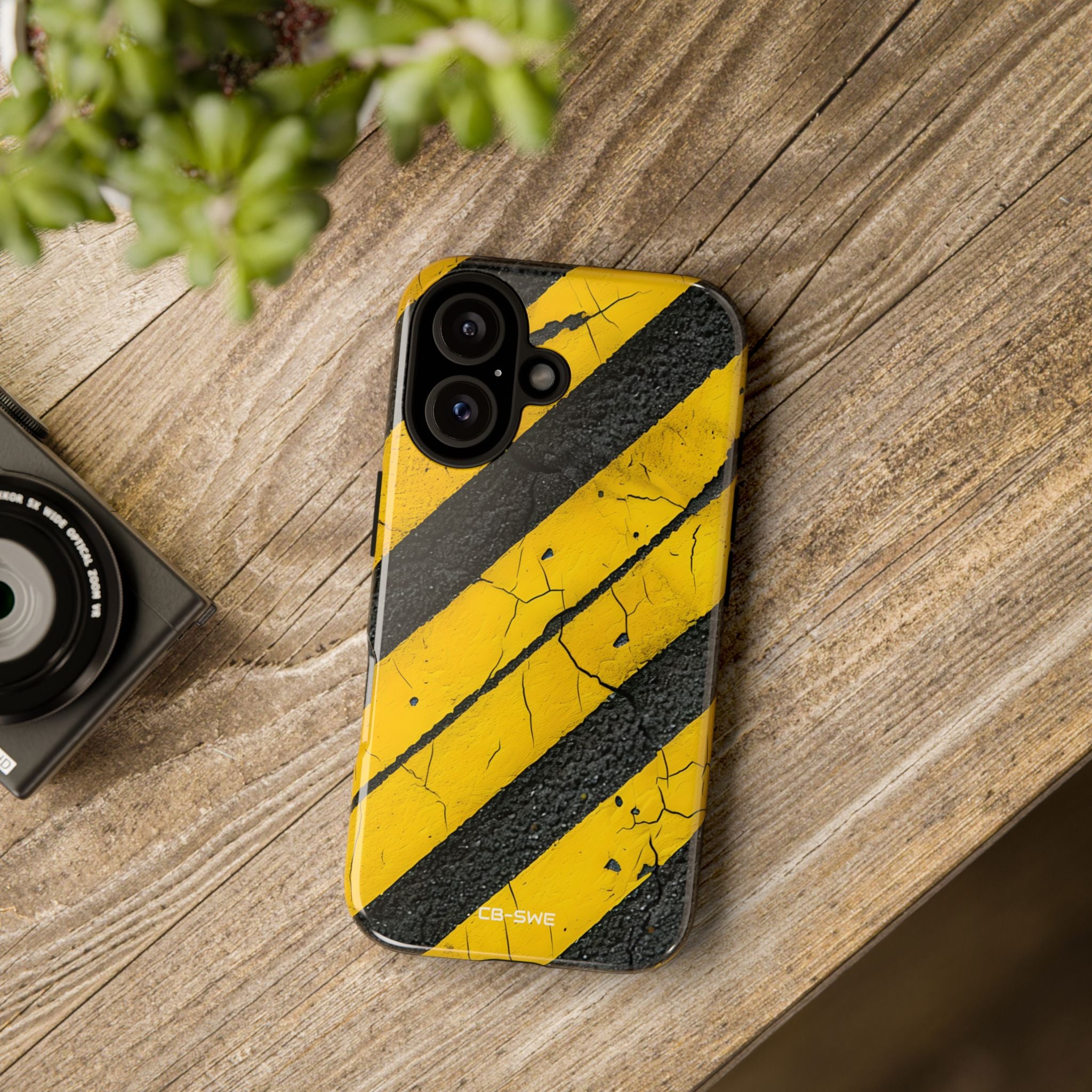 Cracked Hazard Lines - iPhone Case