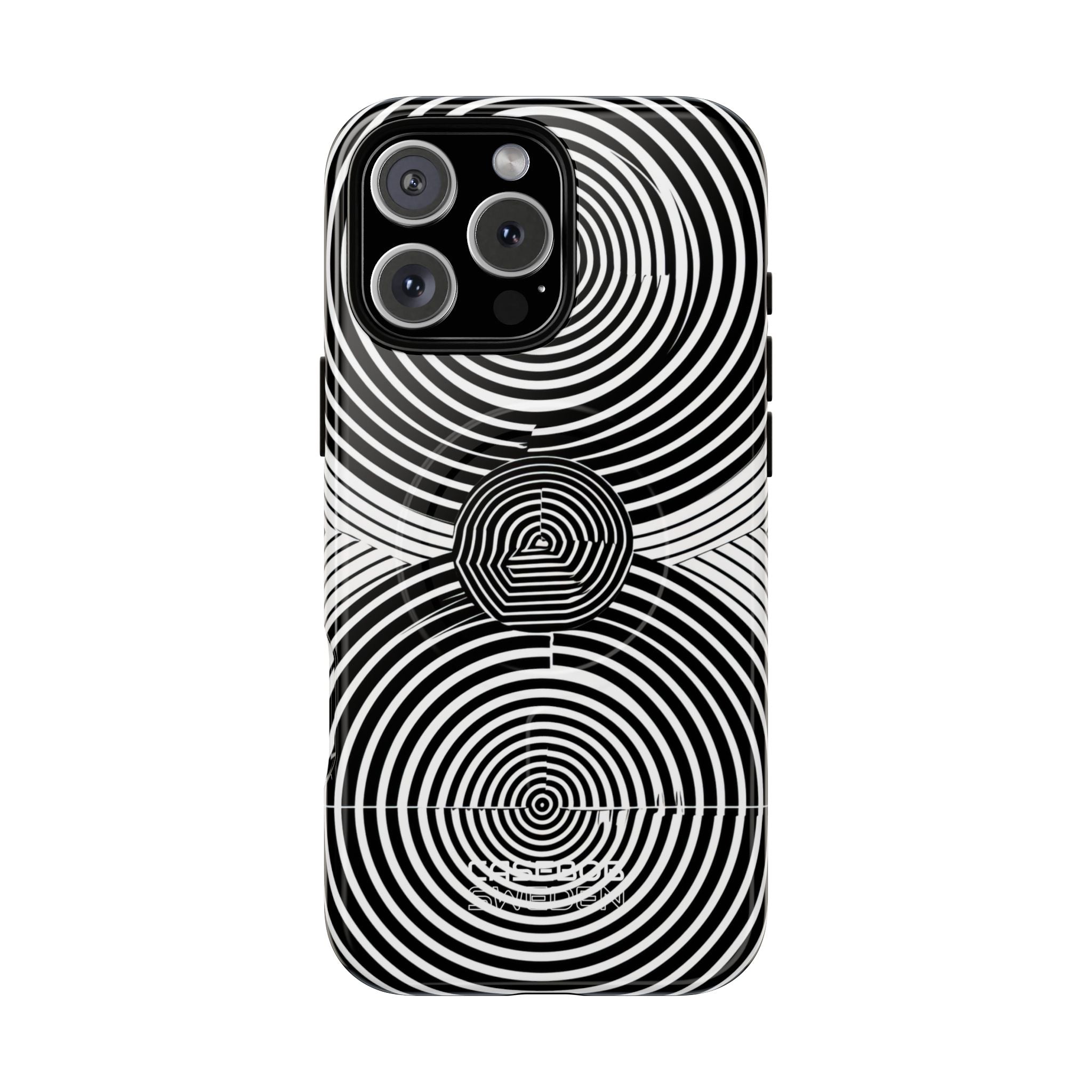 Monochrome Spiral Motion iPhone 16 - Tough+