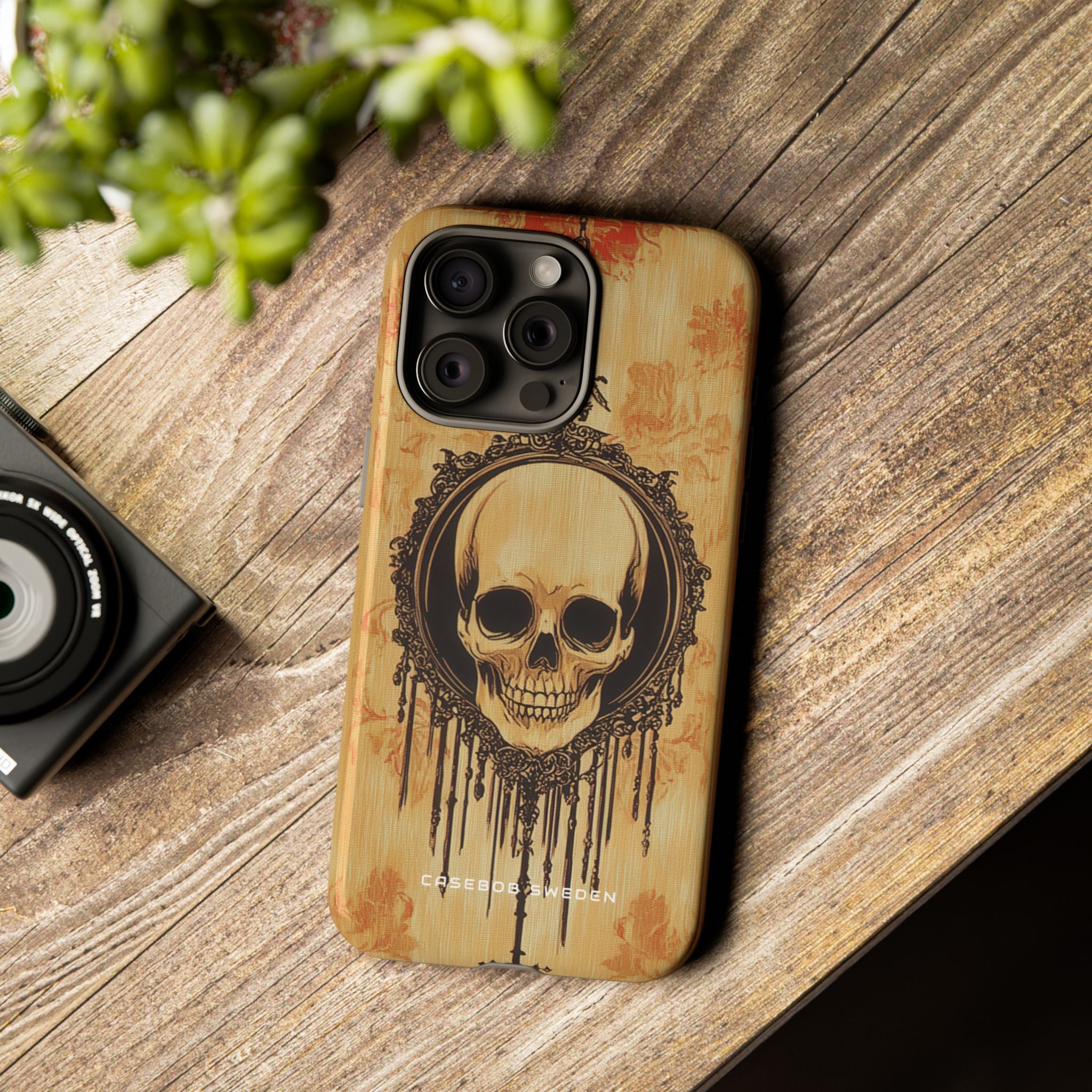 Gothic Skull Elegance iPhone 15 - Tough Phone Case