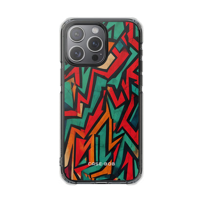 Crimson Zigzag iPhone 15 Pro Max Case - Impact