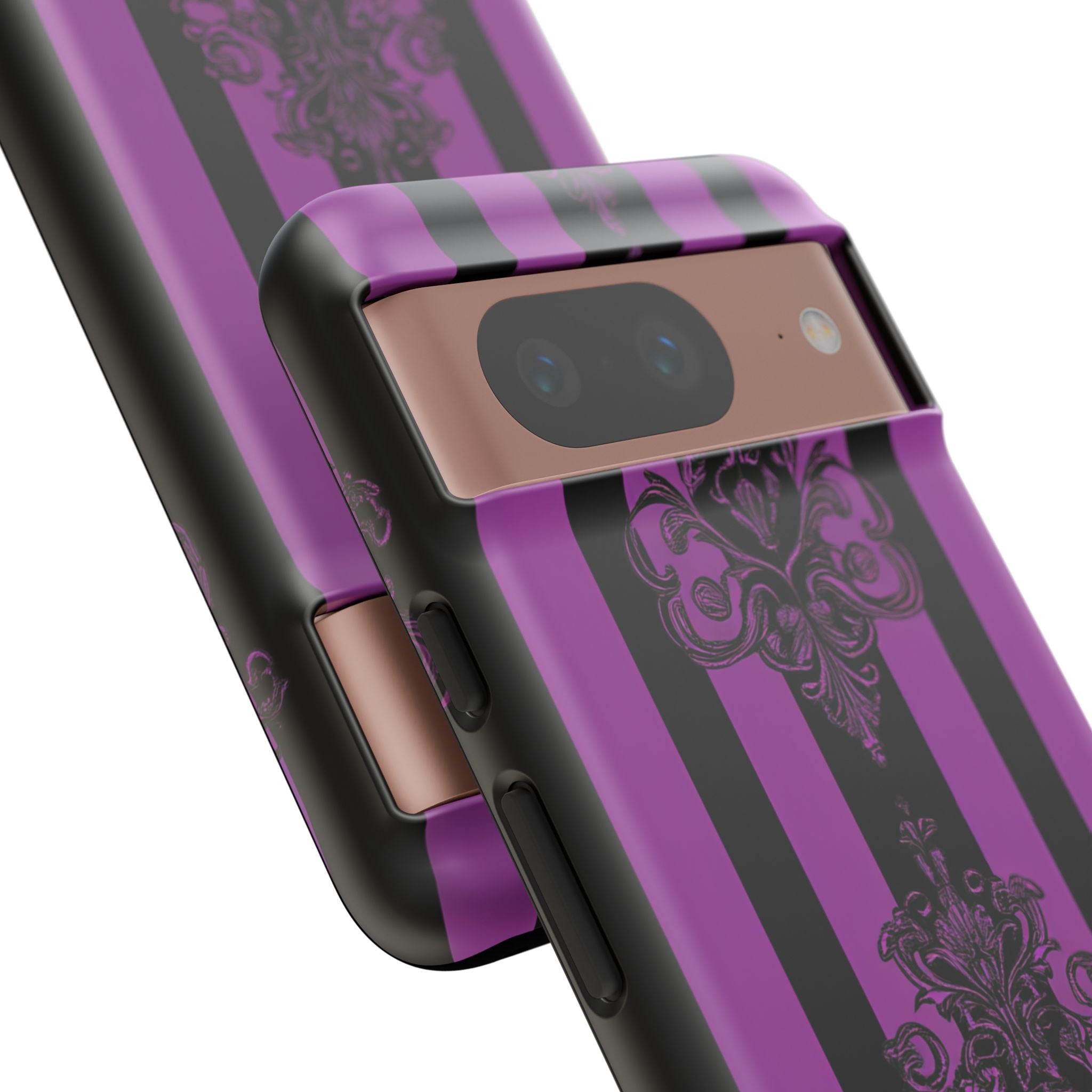 Gothic Elegance with Vertical Stripes and Ornamental Motifs Google Pixel 8 - Tough Phone Case