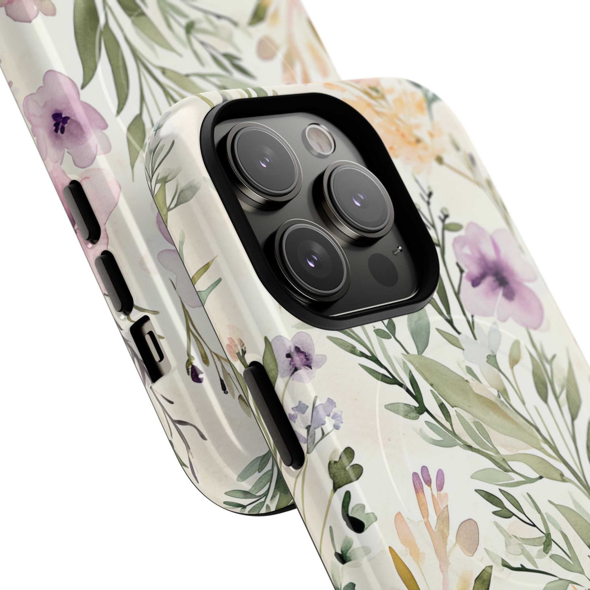 Soft Green Lavender Floral Pattern - Tough + MagSafe® iPhone 14 Phone Case