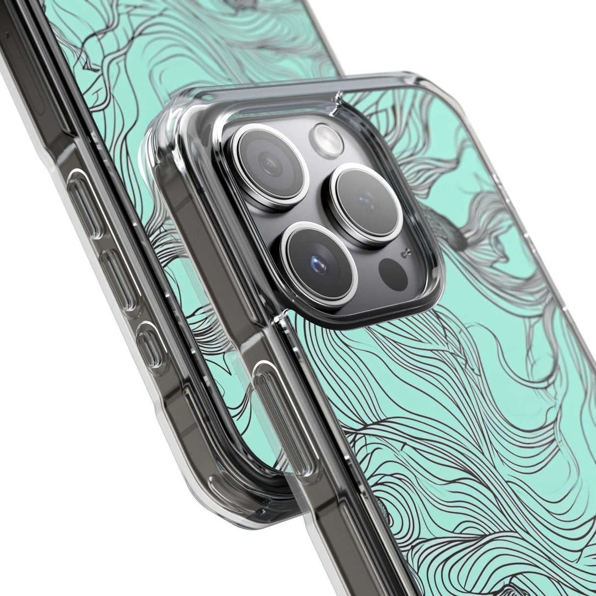 Aqua Serenity – Handyhülle für iPhone (Clear Impact – Magnetisch)