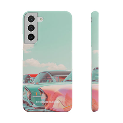 Vintage Turquoise Cars - Slim Samsung S22 Phone Case