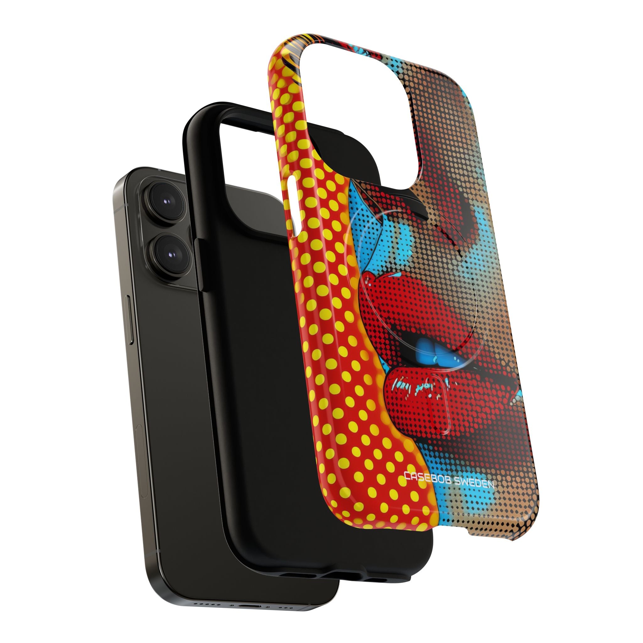 Yellow Red Pop Art Portrait - Tough + MagSafe® iPhone 14 Phone Case