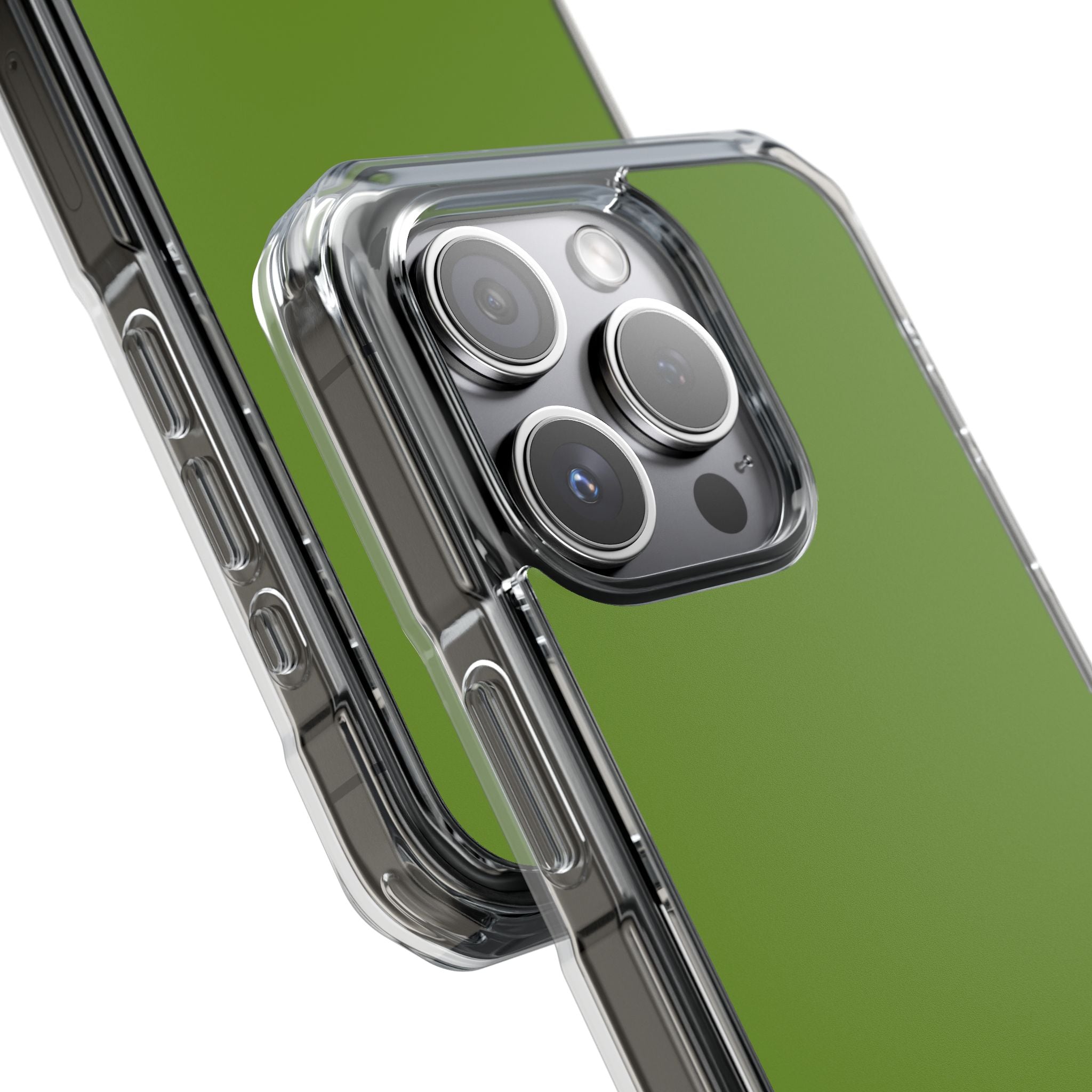 Olive Green - Clear Impact iPhone 15 Phone Case