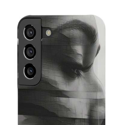 Abstract Glitch Portrait | Slim Phone Case for Samsung