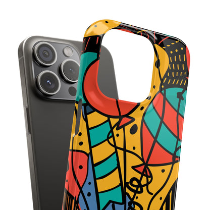 Playful Lines in Motion iPhone 15 - Slim Phone Case