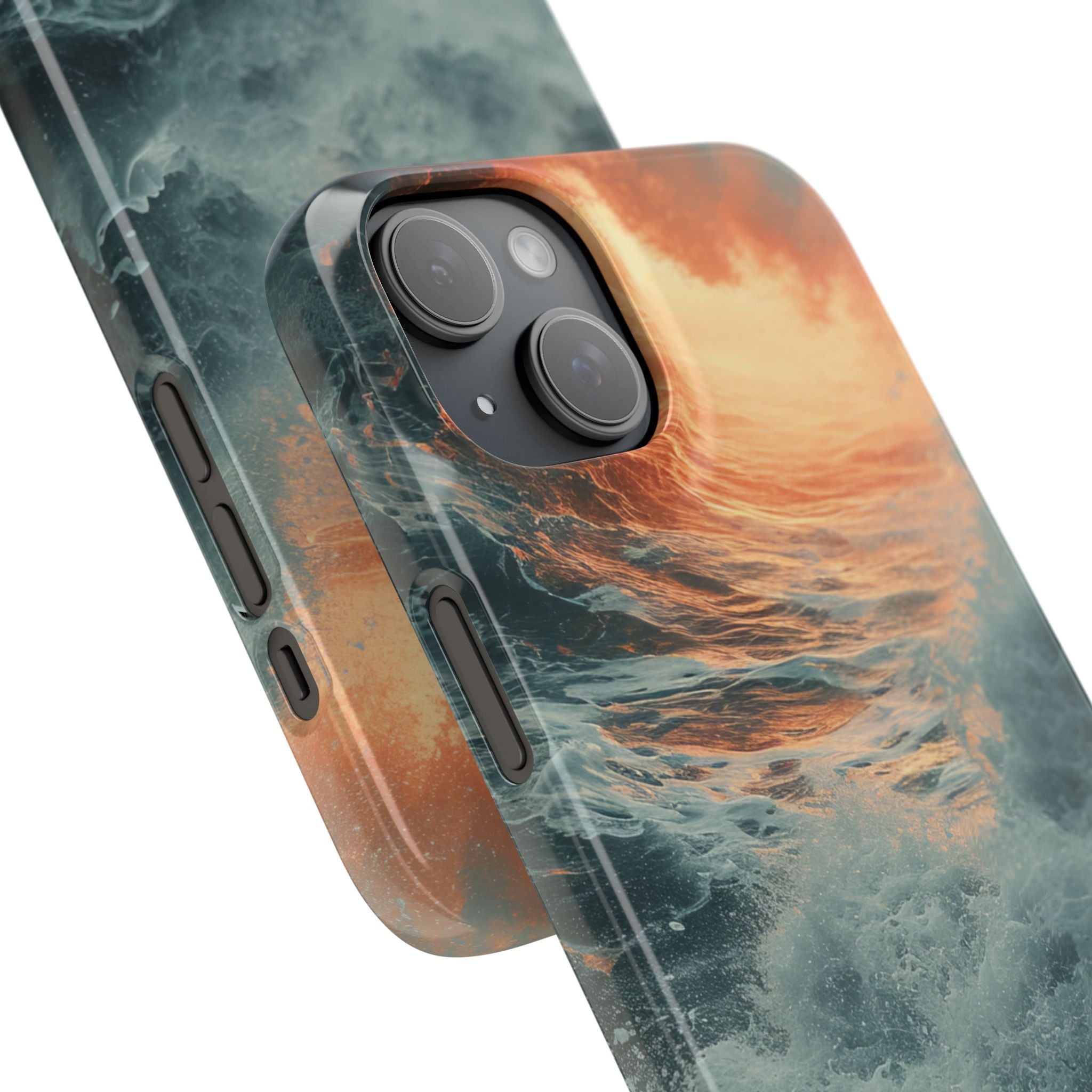 Fiery Wave Power - Slim iPhone 15 Phone Case