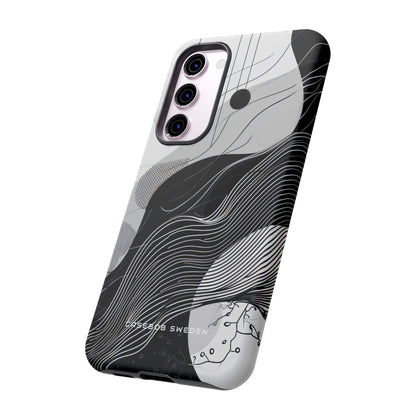 Fluid Rhythms: Monochrome Line Flow Samsung S23 - Tough Phone Case