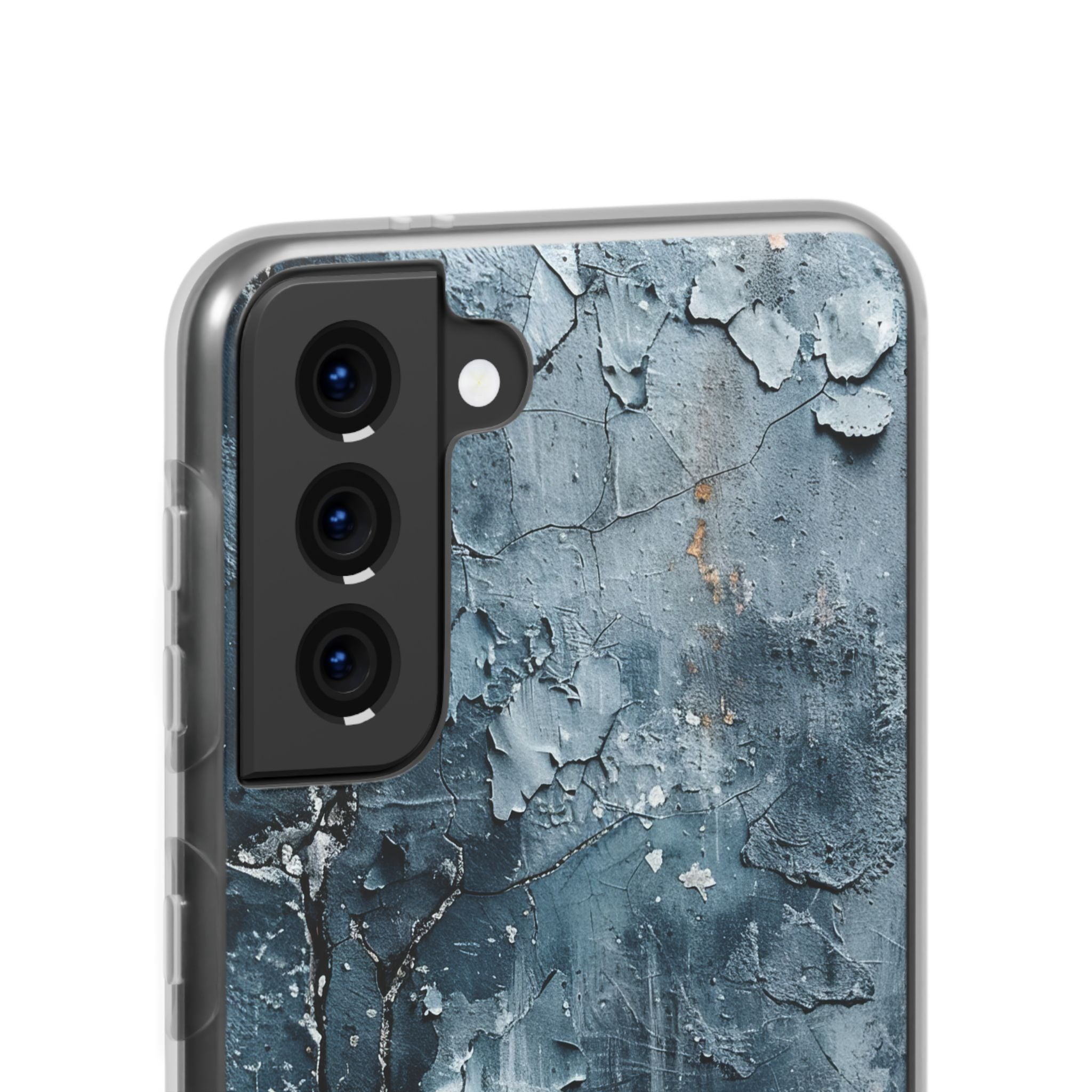 Weathered Blue Tapestry with Cracked Layers Samsung S21 - Flexi Phone Case