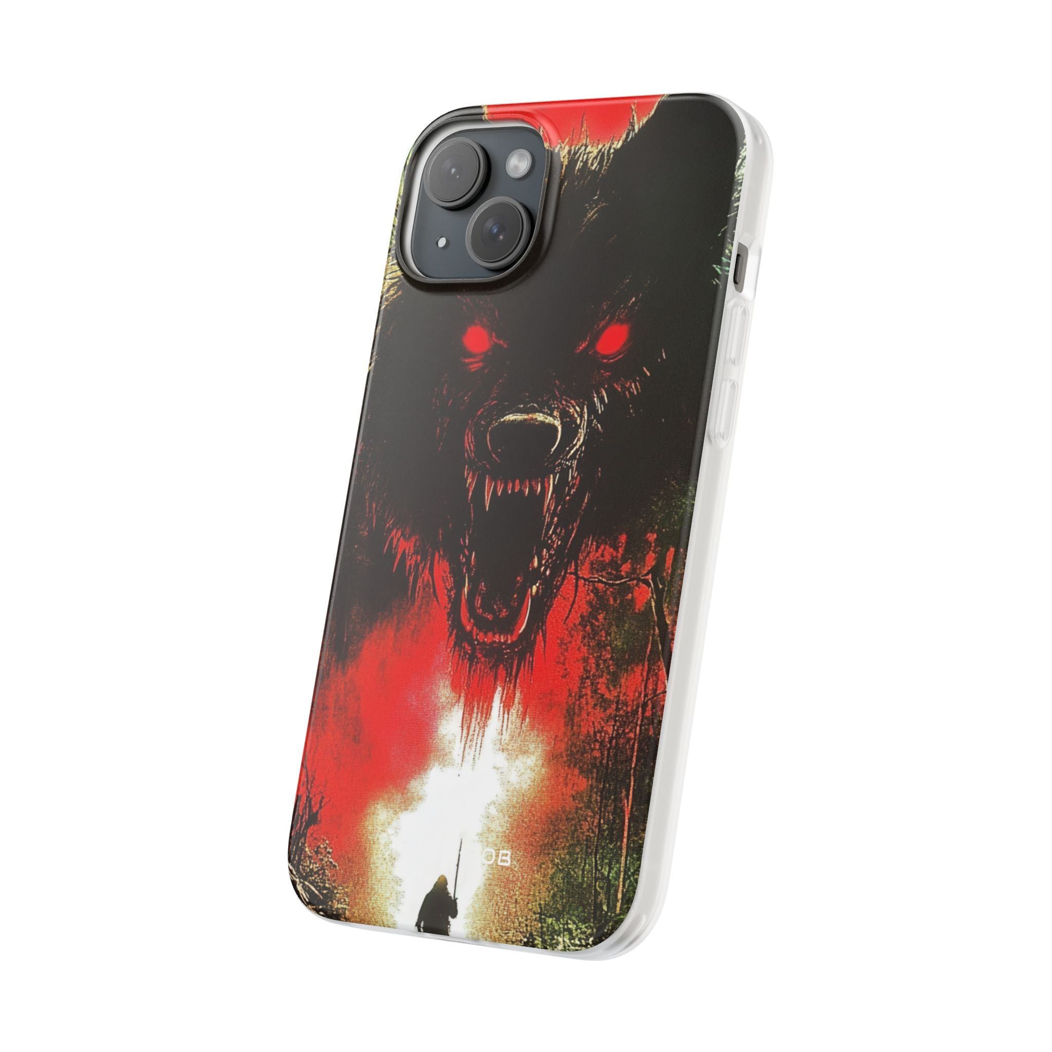 Crimson Wolf iPhone 15 Plus Case - Soft