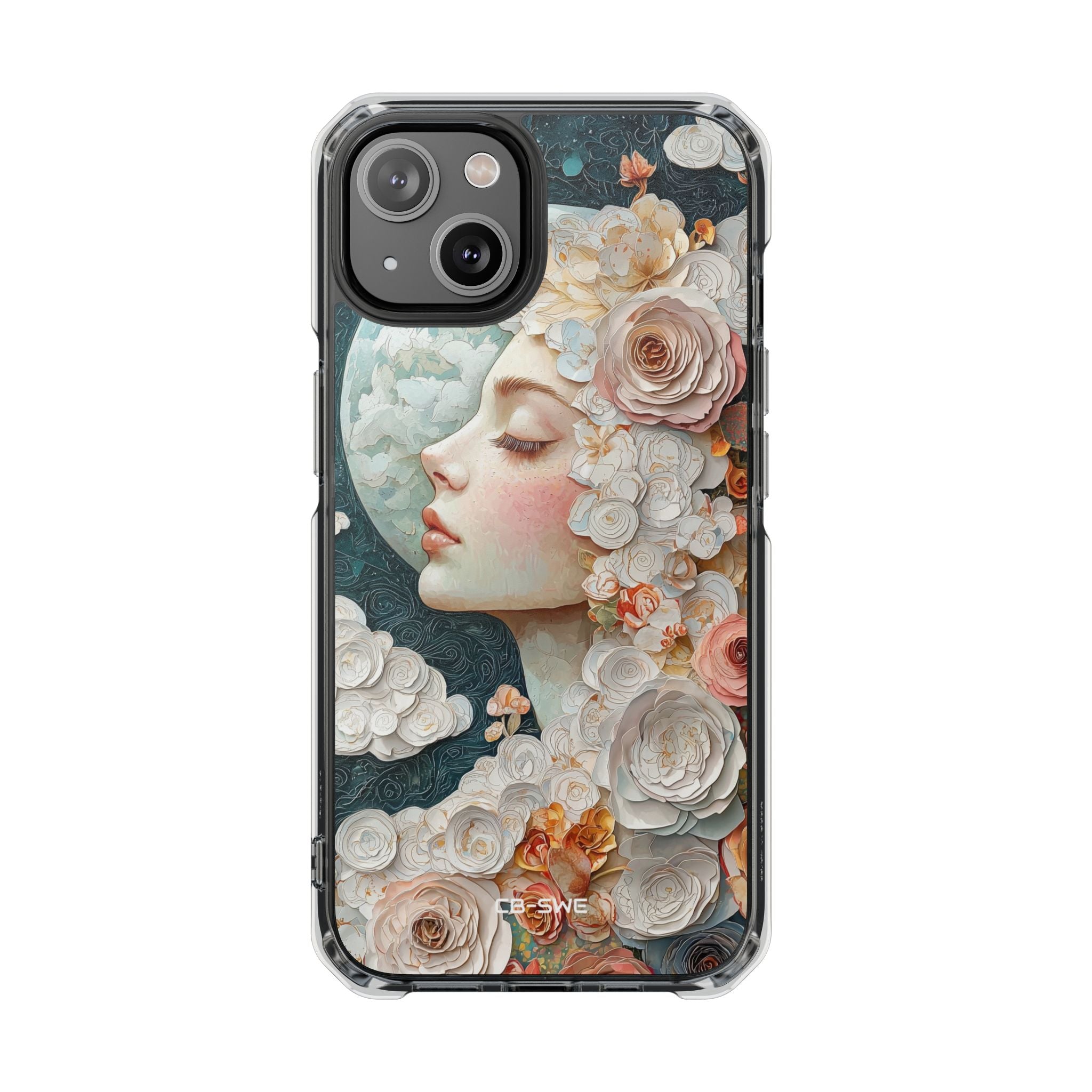 Moon Embraces Flowers iPhone Case - Impact