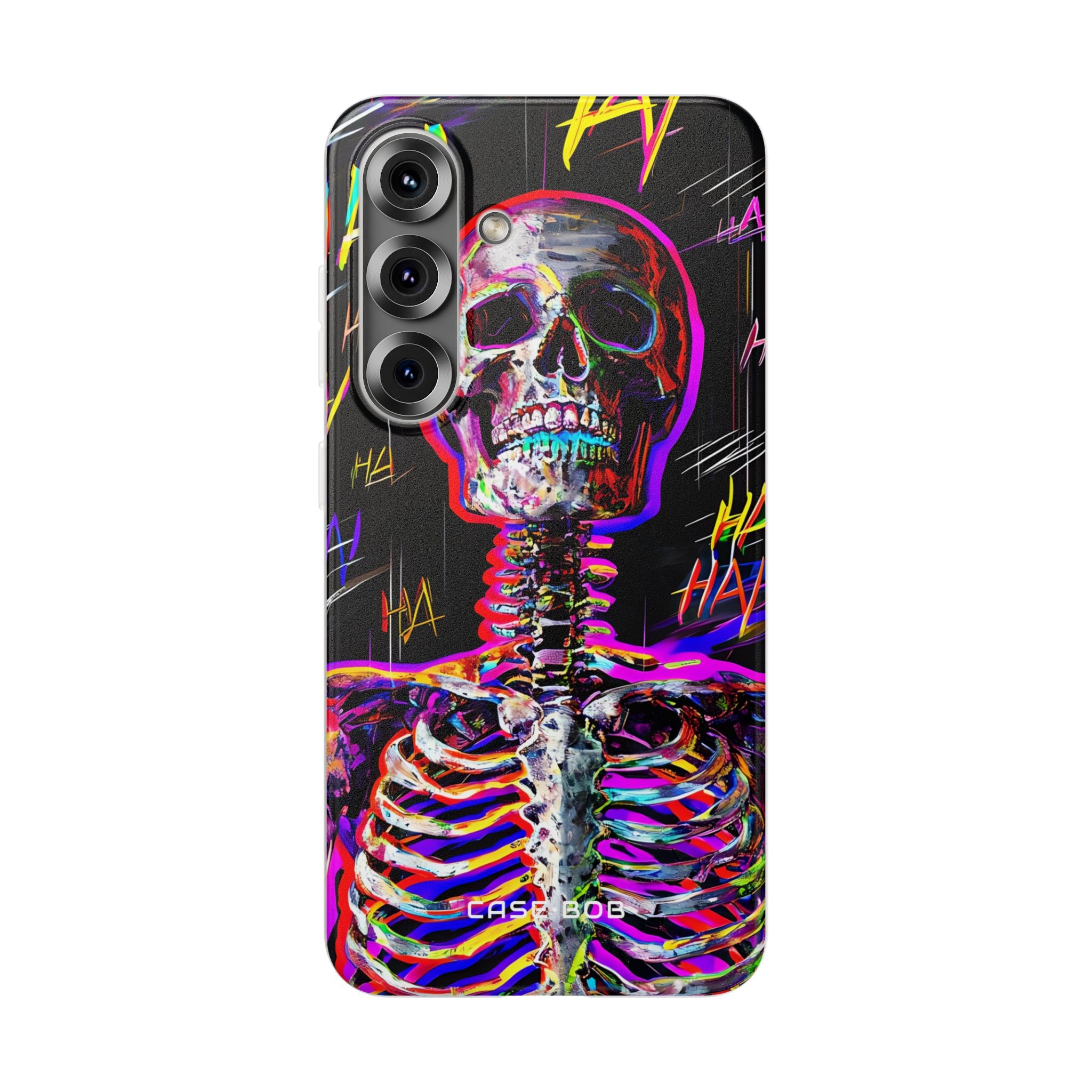 Neon Skeleton Laugh Samsung S25 Plus Case - Soft