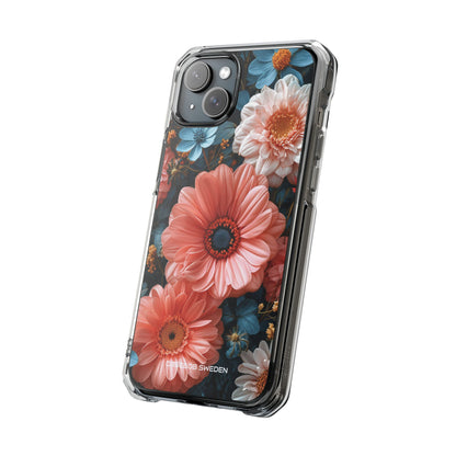 Coral Teal Blooms - Clear Impact iPhone 15 Phone Case